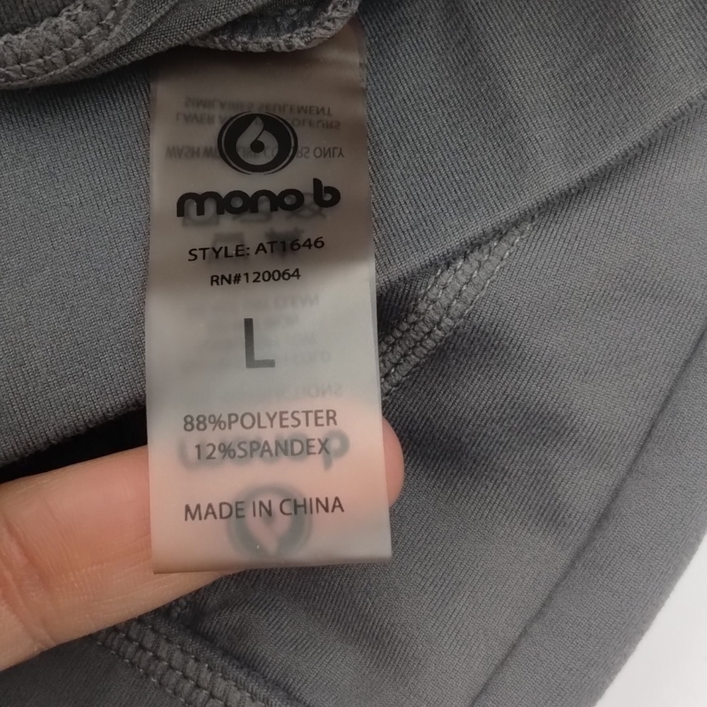 Mono b Athletic Wear Size Large Gray Sports Bra - Picture 7 of 9